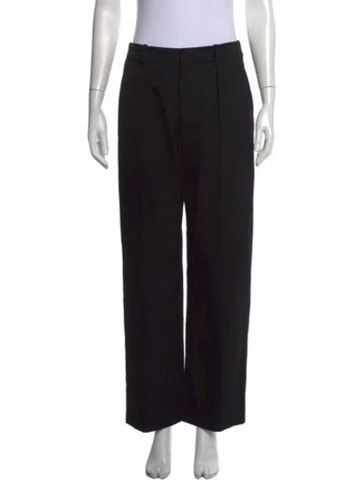 Pre-owned Saint Laurent Wool Straight Leg Pants In Black