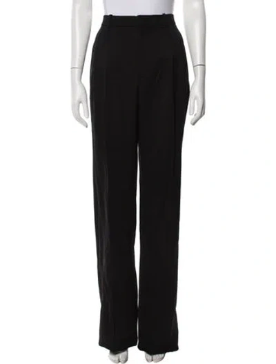 Pre-owned Saint Laurent Wool Straight Leg Pants In Black/blue