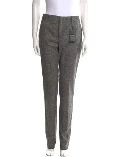 Pre-owned Saint Laurent Wool Straight Leg Pants In Gray