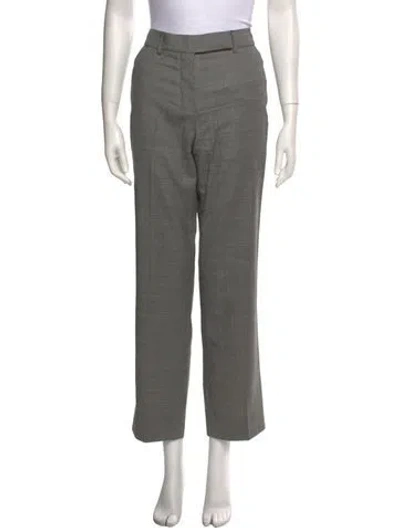 Pre-owned Saint Laurent Wool Straight Leg Pants In Gray