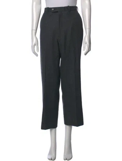 Pre-owned Saint Laurent Wool Straight Leg Pants In Gray