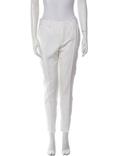 Pre-owned Saint Laurent Wool Straight Leg Pants In Neutral