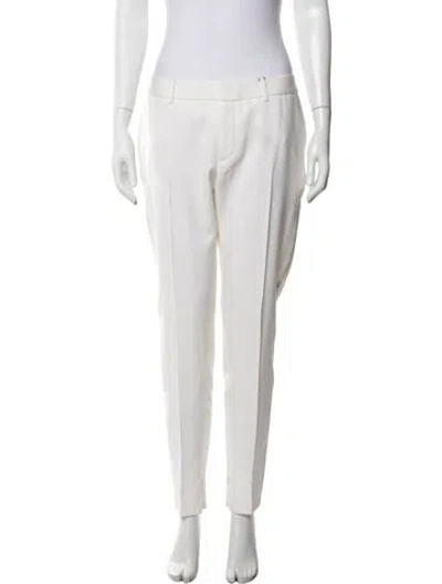 Pre-owned Saint Laurent Wool Straight Leg Pants In Neutrals