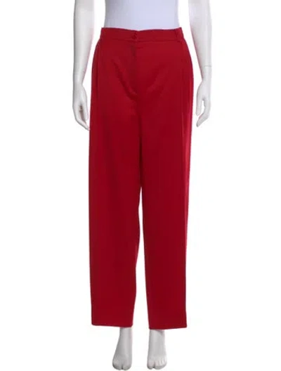 Pre-owned Saint Laurent Wool Straight Leg Pants In Red