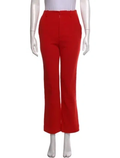 Pre-owned Saint Laurent Wool Straight Leg Pants In Red