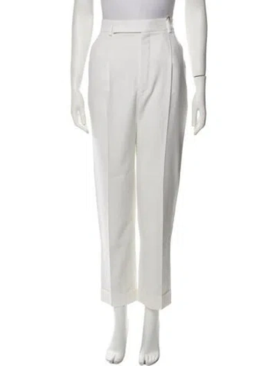 Pre-owned Saint Laurent Wool Straight Leg Pants W/ Tags In Neutrals