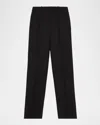 Saint Laurent Wool Straight-leg Suiting Trousers In Black