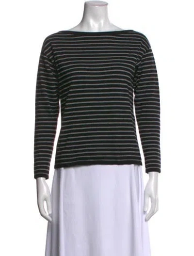 Pre-owned Saint Laurent Wool Striped Sweater In Black