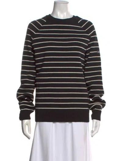 Pre-owned Saint Laurent Wool Striped Sweater In Black