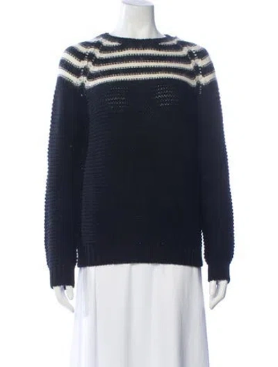Pre-owned Saint Laurent Wool Striped Sweater In Gray