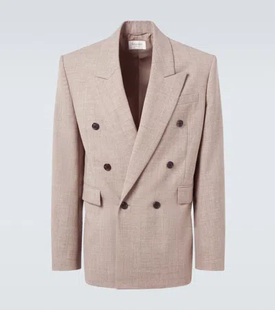 Saint Laurent Wool And Cashmere Blazer In Pink