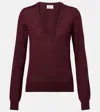 Saint Laurent Wool Sweater In Burgundy