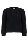 Saint Laurent Wool Sweater With Processing In Black