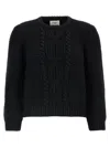 Saint Laurent Wool Sweater With Processing In Black