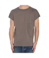 Saint Laurent Logo Embroidered Wool T-shirt In Gray