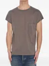 Saint Laurent Logo Embroidered Wool T-shirt In Gray
