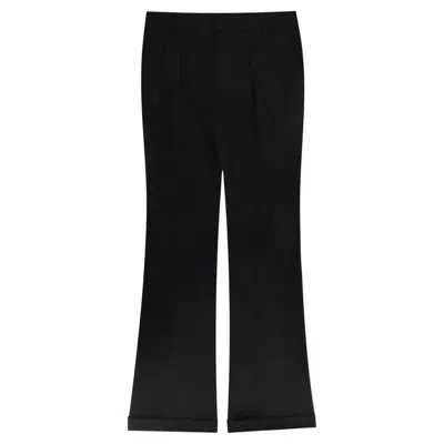 Pre-owned Saint Laurent Wool Tailored Flared Trousers In Black