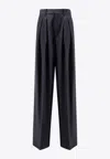 Saint Laurent Women Certified Wool Trousers With Wide Leg