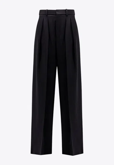 Saint Laurent Wool Tailored Wide-leg Pants