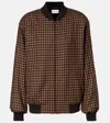 Saint Laurent Wool Teddy Bomber Jacket In Brown