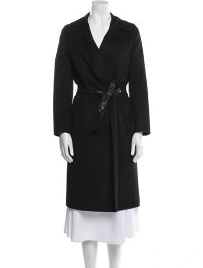Pre-owned Saint Laurent Wool Trench Coat In Black