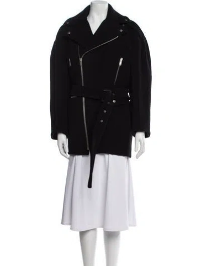 Pre-owned Saint Laurent Wool Trench Coat In Black