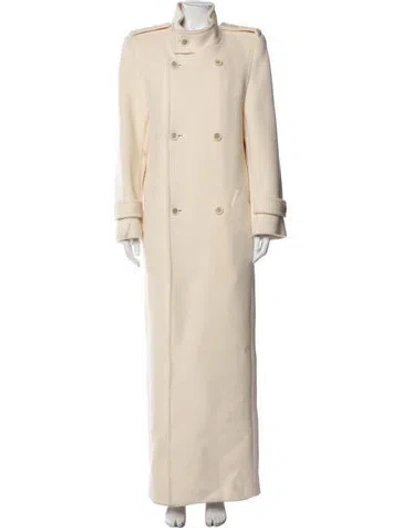 Pre-owned Saint Laurent Wool Trench Coat In Neutral
