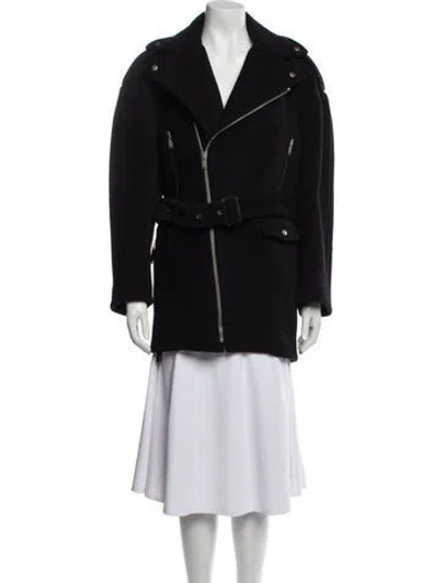Pre-owned Saint Laurent Wool Trench Coat W/ Tags In Black