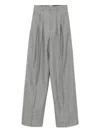Saint Laurent Grey Pants With Pences And Belt Loops In Wool Woman