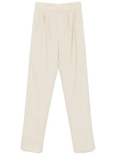 Saint Laurent Wool Trousers In Neutral