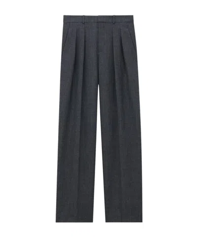 Saint Laurent Wool Trousers In Gray