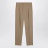 Saint Laurent Pressed-crease Trousers In Brown