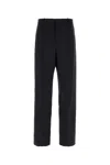 Saint Laurent Pressed-crease Pleated Straight-leg Trousers In Navy