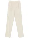 Saint Laurent Beige Wool Trousers In Neutral
