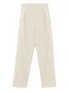 Saint Laurent High-waisted Tuxedo Trousers In Neutrals