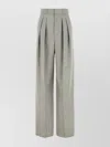 Saint Laurent Wool Trousers With Wide Leg And Pleated Front