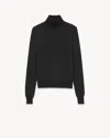 Saint Laurent Women Sustainable Wool Sweater With Embroidered Monogram