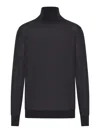 Saint Laurent Extrafine Stretch Wool Sweater With Turtleneck In Black