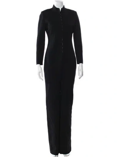 Pre-owned Saint Laurent Wool Turtleneck Jumpsuit In Black