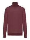 Saint Laurent Wool Sweater With Turtleneck In Pink