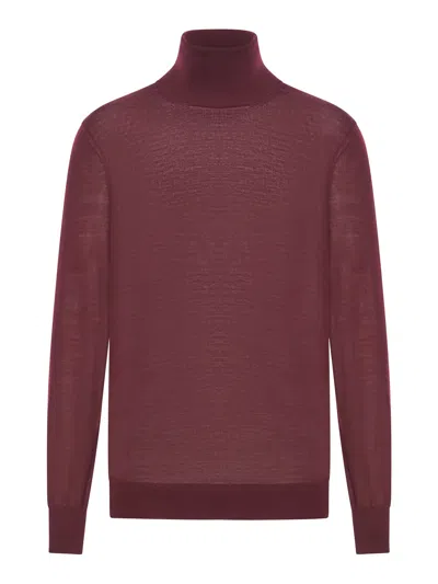 Saint Laurent Wool Turtleneck Sweater In Pink