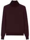 Saint Laurent Wool Turtleneck Sweater Long Sleeves In Red