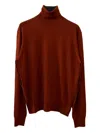 Saint Laurent Wool Turtleneck Sweater In Brown