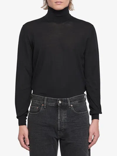 Saint Laurent Wool Turtleneck Sweater In Black
