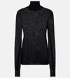 Saint Laurent Black Wool Blend Turtleneck Sweater In Black