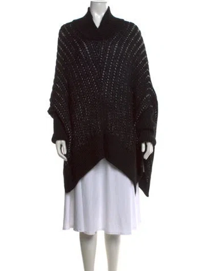 Pre-owned Saint Laurent Wool Turtleneck Sweater In Black/silver