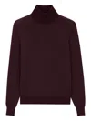 Saint Laurent Wool Turtleneck Sweater Long Sleeves In Red