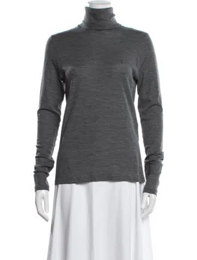 Pre-owned Saint Laurent Wool Turtleneck Sweater In Gray