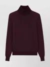 Saint Laurent Wool Turtleneck Sweater Long Sleeves In Red