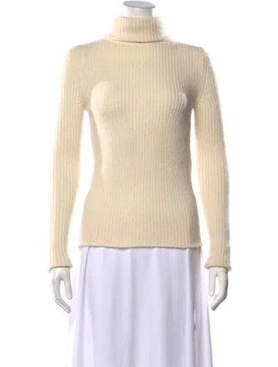 Pre-owned Saint Laurent Wool Turtleneck Sweater In Neutrals